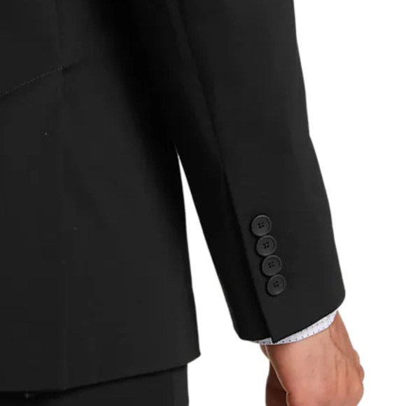 Kenneth Cole, BlK Pinstriped, 3 Button Men’s Blazer with Collar Size 42R - Picture 8 of 16